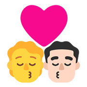 🧑‍❤️‍💋‍👨🏻 Emoji Beso: Persona, Hombre, Sin tono de piel, Tono De Piel Claro en Microsoft Windows 11 November 2021 Update.