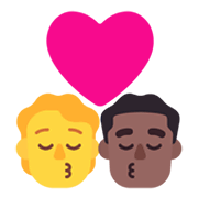 🧑‍❤️‍💋‍👨🏾 Emoji sich küssendes Paar: Person, Mannn, Kein Hautton, mitteldunkle Hautfarbe Microsoft Windows 11 November 2021 Update.