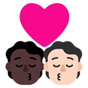 Emoji 🧑🏿‍❤️‍💋‍🧑🏻 Bacio Tra Coppia: persona, persona, Carnagione Scura, Carnagione Chiara su Microsoft Windows 11 November 2021 Update.