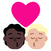 Emoji 🧑🏿‍❤️‍💋‍🧑🏼 Bacio Tra Coppia: persona, persona, Carnagione Scura, Carnagione Abbastanza Chiara su Microsoft Windows 11 November 2021 Update.