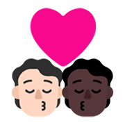 Emoji 🧑🏻‍❤️‍💋‍🧑🏿 Bacio Tra Coppia: persona, persona, Carnagione Chiara, Carnagione Scura su Microsoft Windows 11 November 2021 Update.