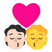 🧑🏻‍❤️‍💋‍🧑 Emoji Beijo: Pessoa, Pessoa, Pele Clara, Sem tom de pele na Microsoft Windows 11 November 2021 Update.