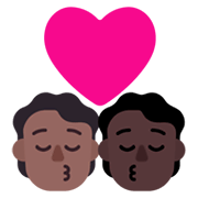 🧑🏾‍❤️‍💋‍🧑🏿 Emoji Beijo: Pessoa, Pessoa, Pele Morena Escura, Pele Escura na Microsoft Windows 11 November 2021 Update.