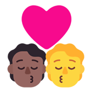 Emoji 🧑🏾‍❤️‍💋‍🧑 Bacio Tra Coppia: persona, persona, Carnagione Abbastanza Scura, Nessun tono della pelle su Microsoft Windows 11 November 2021 Update.