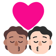 🧑🏽‍❤️‍💋‍🧑🏻 Emoji sich küssendes Paar: Person, Person, mittlere Hautfarbe, helle Hautfarbe Microsoft Windows 11 November 2021 Update.