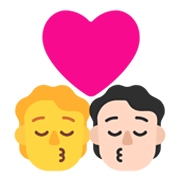 Emoji 🧑‍❤️‍💋‍🧑🏻 Bacio Tra Coppia: persona, persona, Nessun tono della pelle, Carnagione Chiara su Microsoft Windows 11 November 2021 Update.