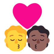 Emoji 🧑‍❤️‍💋‍🧑🏾 Bacio Tra Coppia: persona, persona, Nessun tono della pelle, Carnagione Abbastanza Scura su Microsoft Windows 11 November 2021 Update.