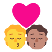Emoji 🧑‍❤️‍💋‍🧑🏽 Bacio Tra Coppia: persona, persona, Nessun tono della pelle, Carnagione Olivastra su Microsoft Windows 11 November 2021 Update.