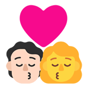 🧑🏻‍❤️‍💋‍👩 Emoji sich küssendes Paar: Person, Frau, helle Hautfarbe, Kein Hautton Microsoft Windows 11 November 2021 Update.