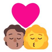 🧑🏽‍❤️‍💋‍👩 Emoji Beijo: Pessoa, Mulher, Pele Morena, Sem tom de pele na Microsoft Windows 11 November 2021 Update.