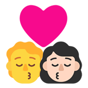 Emoji 🧑‍❤️‍💋‍👩🏻 Bacio Tra Coppia: persona, Donna, Nessun tono della pelle, Carnagione Chiara su Microsoft Windows 11 November 2021 Update.