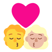 🧑‍❤️‍💋‍👩🏼 Emoji sich küssendes Paar: Person, Frau, Kein Hautton, mittelhelle Hautfarbe Microsoft Windows 11 November 2021 Update.