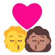 🧑‍❤️‍💋‍👩🏽 Emoji sich küssendes Paar: Person, Frau, Kein Hautton, mittlere Hautfarbe Microsoft Windows 11 November 2021 Update.