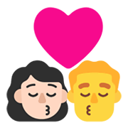 👩🏻‍❤️‍💋‍👨 Emoji Beso - Mujer: Tono De Piel Claro, Hombre en Microsoft Windows 11 November 2021 Update.