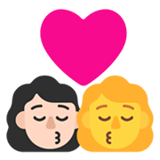👩🏻‍❤️‍💋‍👩 Emoji Beijo - Mulher: Pele Clara, Mulher na Microsoft Windows 11 November 2021 Update.