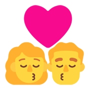 Emoji 👩‍❤️‍💋‍👨 Bacio Tra Coppia: Donna E Uomo su Microsoft Windows 11 November 2021 Update.