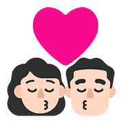 Emoji 👩🏻‍❤️‍💋‍👨🏻 Bacio Tra Coppia - Donna: Carnagione Chiara, Uomo: Carnagione Chiara su Microsoft Windows 11 November 2021 Update.