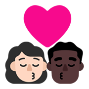Emoji 👩🏻‍❤️‍💋‍👨🏿 Bacio Tra Coppia - Donna: Carnagione Chiara, Uomo: Carnagione Scura su Microsoft Windows 11 November 2021 Update.