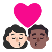 Emoji 👩🏻‍❤️‍💋‍👨🏾 Bacio Tra Coppia - Donna: Carnagione Chiara, Uomo: Carnagione Abbastanza Scura su Microsoft Windows 11 November 2021 Update.