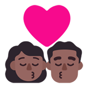 Emoji 👩🏾‍❤️‍💋‍👨🏾 Bacio Tra Coppia - Donna: Carnagione Abbastanza Scura, Uomo: Carnagione Abbastanza Scura su Microsoft Windows 11 November 2021 Update.