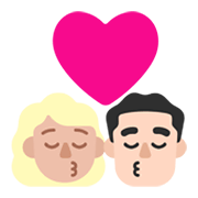 Emoji 👩🏼‍❤️‍💋‍👨🏻 Bacio Tra Coppia - Donna: Carnagione Abbastanza Chiara, Uomo: Carnagione Chiara su Microsoft Windows 11 November 2021 Update.