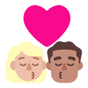 👩🏼‍❤️‍💋‍👨🏽 Emoji sich küssendes Paar - Frau: mittelhelle Hautfarbe, Mann: mittlere Hautfarbe Microsoft Windows 11 November 2021 Update.