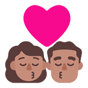 👩🏽‍❤️‍💋‍👨🏽 Emoji sich küssendes Paar - Frau: mittlere Hautfarbe, Mann: mittlere Hautfarbe Microsoft Windows 11 November 2021 Update.