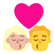 Emoji 👩🏼‍❤️‍💋‍👨 Bacio Tra Coppia - Donna: Carnagione Abbastanza Chiara, Hombre su Microsoft Windows 11 November 2021 Update.