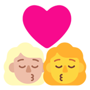 👩🏼‍❤️‍💋‍👩 Emoji sich küssendes Paar - Frau: mittelhelle Hautfarbe, Frau Microsoft Windows 11 November 2021 Update.