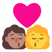 👩🏽‍❤️‍💋‍👩 Emoji Beso - Mujer: Tono De Piel Medio, Mujer en Microsoft Windows 11 November 2021 Update.