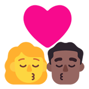 👩‍❤️‍💋‍👨🏾 Emoji Beijo - Mulher, Homem: Pele Morena Escura na Microsoft Windows 11 November 2021 Update.