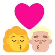 Emoji 👩‍❤️‍💋‍👨🏼 Bacio Tra Coppia - Donna, Uomo: Carnagione Abbastanza Chiara su Microsoft Windows 11 November 2021 Update.