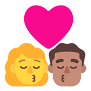 👩‍❤️‍💋‍👨🏽 Emoji Beijo - Mulher, Homem: Pele Morena na Microsoft Windows 11 November 2021 Update.