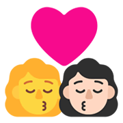 👩‍❤️‍💋‍👩🏻 Emoji Beso - Mujer, Mujer: Tono De Piel Claro en Microsoft Windows 11 November 2021 Update.