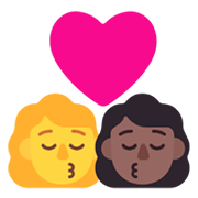 Emoji 👩‍❤️‍💋‍👩🏾 Bacio Tra Coppia - Donna: Carnagione Abbastanza Scura, Donna su Microsoft Windows 11 November 2021 Update.