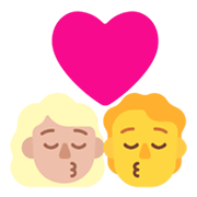 👩🏼‍❤️‍💋‍🧑 Emoji sich küssendes Paar: Frau, Person, mittelhelle Hautfarbe, Kein Hautton Microsoft Windows 11 November 2021 Update.