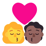 👩‍❤️‍💋‍🧑🏾 Emoji Beijo: Mulher, Pessoa, Sem tom de pele, Pele Morena Escura na Microsoft Windows 11 November 2021 Update.