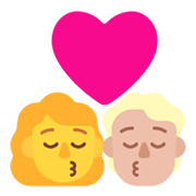 Emoji 👩‍❤️‍💋‍🧑🏼 Bacio Tra Coppia: Donna, persona, Nessun tono della pelle, Carnagione Abbastanza Chiara su Microsoft Windows 11 November 2021 Update.