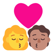 👩‍❤️‍💋‍🧑🏽 Emoji Beijo: Mulher, Pessoa, Sem tom de pele, Pele Morena na Microsoft Windows 11 November 2021 Update.