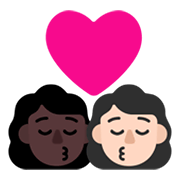 👩🏿‍❤️‍💋‍👩🏻 Emoji sich küssendes Paar - Frau: dunkle Hautfarbe, Frau: helle Hautfarbe Microsoft Windows 11 November 2021 Update.
