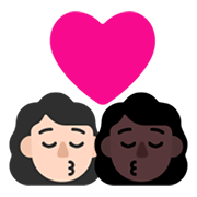 Emoji 👩🏻‍❤️‍💋‍👩🏿 Bacio Tra Coppia - Donna, Donna: Carnagione Chiara, Carnagione Scura su Microsoft Windows 11 November 2021 Update.