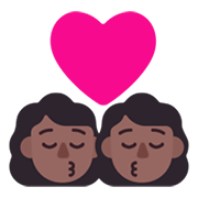 👩🏾‍❤️‍💋‍👩🏾 Emoji sich küssendes Paar - Frau: mitteldunkle Hautfarbe, Frau:mitteldunkle Hautfarbe Microsoft Windows 11 November 2021 Update.