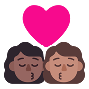 👩🏾‍❤️‍💋‍👩🏽 Emoji sich küssendes Paar - Frau: mitteldunkle Hautfarbe, Frau: mittlere Hautfarbe Microsoft Windows 11 November 2021 Update.