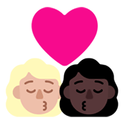 👩🏼‍❤️‍💋‍👩🏿 Emoji sich küssendes Paar - Frau: helle Hautfarbe, Frau: dunkle Hautfarbe Microsoft Windows 11 November 2021 Update.