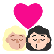 👩🏼‍❤️‍💋‍👩🏻 Emoji sich küssendes Paar - Frau: mittelhelle Hautfarbe, Frau: helle Hautfarbe Microsoft Windows 11 November 2021 Update.