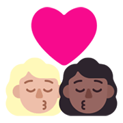 👩🏼‍❤️‍💋‍👩🏾 Emoji sich küssendes Paar - Frau: helle Hautfarbe, Frau: mitteldunkle Hautfarbe Microsoft Windows 11 November 2021 Update.