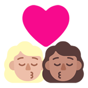 👩🏼‍❤️‍💋‍👩🏽 Emoji sich küssendes Paar - Frau: mittelhelle Hautfarbe, Frau: mittlere Hautfarbe Microsoft Windows 11 November 2021 Update.