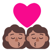 👩🏽‍❤️‍💋‍👩🏽 Emoji sich küssendes Paar - Frau: mittlere Hautfarbe, Frau: mittlere Hautfarbe Microsoft Windows 11 November 2021 Update.