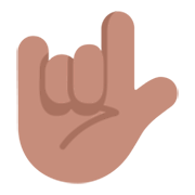 Emoji 🤟🏽 Gesto Ti Amo: Carnagione Olivastra su Microsoft Windows 11 November 2021 Update.