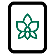 Émoji 🀣 Mah-jong - orchidée sur Microsoft Windows 11 November 2021 Update.